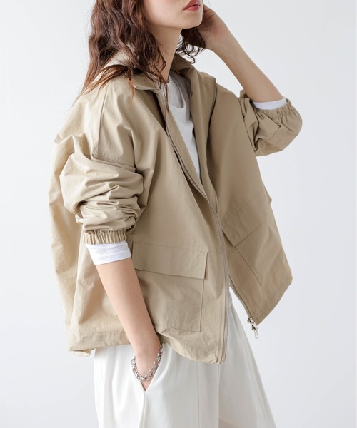 ミリタリージャケット モッズコート スタンドカラー ダブルジップ