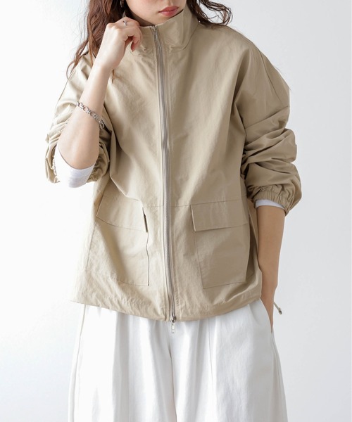 ミリタリージャケット モッズコート スタンドカラー ダブルジップ