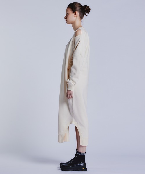 「ESSENTIAL」 長袖ワンピース 36 ネイビー レディース_画像3