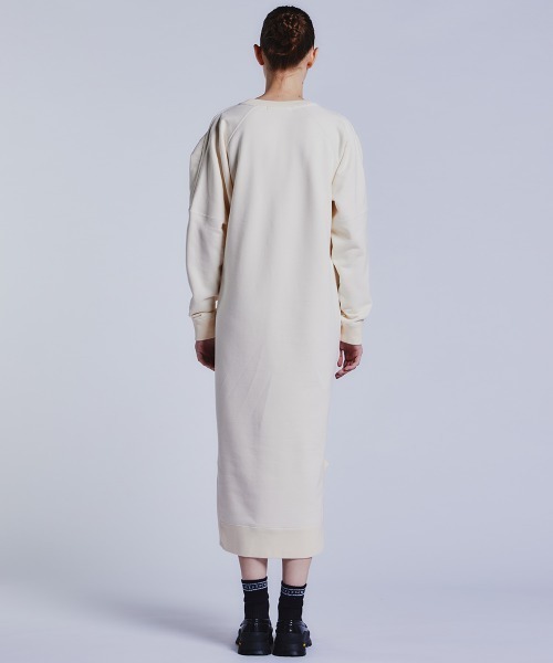 「ESSENTIAL」 長袖ワンピース 36 ネイビー レディース_画像4