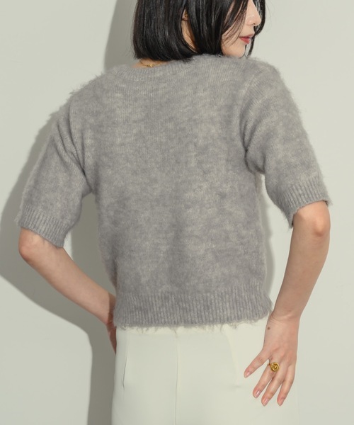 「NEUNA」 半袖ニット FREE グレー レディース_画像5