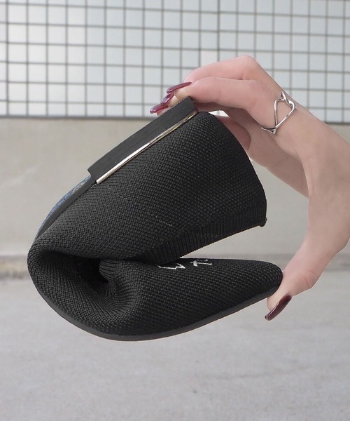 「minia」 フラットパンプス 25.0cm ブラック レディース_画像5