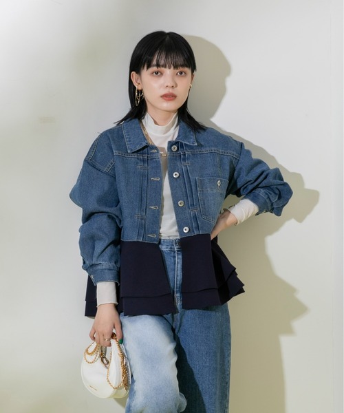 「Eimee Law」 デニムジャケット 38 ブルー レディースの画像