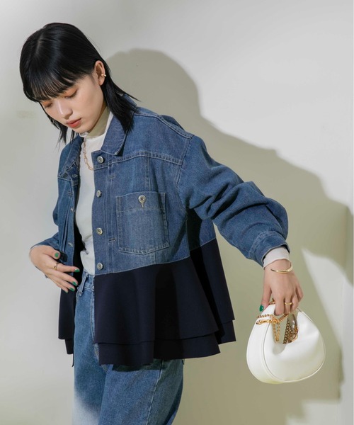 「Eimee Law」 デニムジャケット 38 ブルー レディースの画像