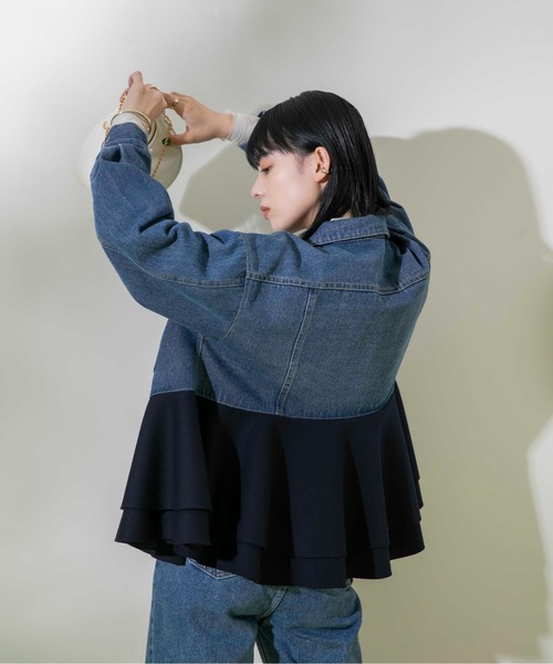「Eimee Law」 デニムジャケット 38 ブルー レディースの画像
