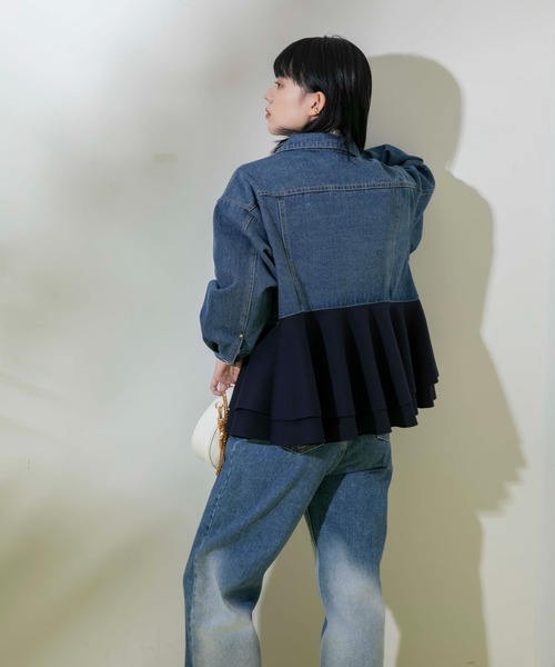 「Eimee Law」 デニムジャケット 38 ブルー レディースの画像