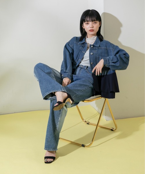 「Eimee Law」 デニムジャケット 38 ブルー レディースの画像
