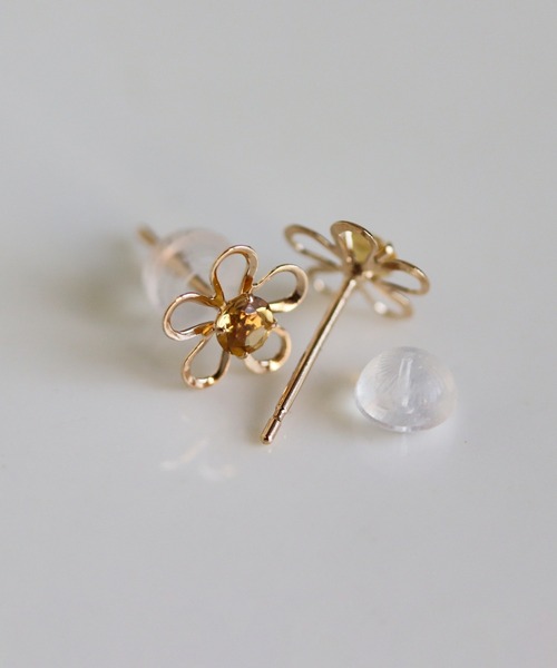 cui-cui（キュイキュイ） ピアス カラーストーン フラワー ピアス
