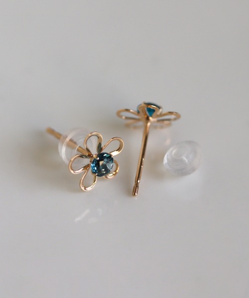 cui-cui（キュイキュイ） ピアス カラーストーン フラワー ピアス