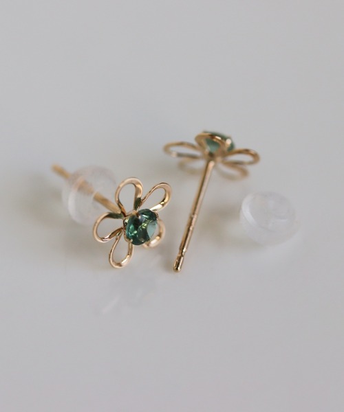 cui-cui（キュイキュイ） ピアス カラーストーン フラワー ピアス