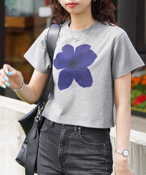 tシャツ 半袖 フラワークロップドTシャツ レディース : ZOZOTOWN Yahoo