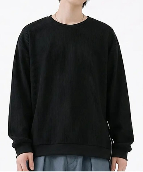 revertical tシャツ リブ編み オーバーサイズ クルーネック ロング