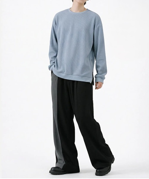 revertical tシャツ リブ編み オーバーサイズ クルーネック ロング