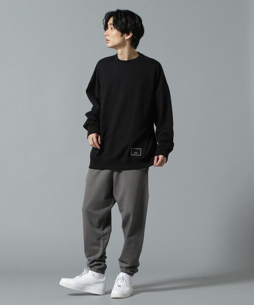 「WHITELAND」 スウェットカットソー LARGE ブラック メンズ_画像3