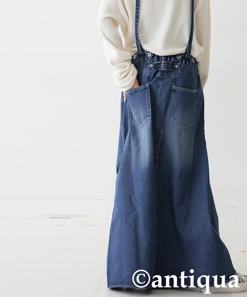 「antiqua」 デニムスカート LARGE インディゴブルー レディース_画像9