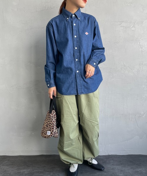 Danton（ダントン） 長袖シャツ 34 ライトインディゴブルー レディース