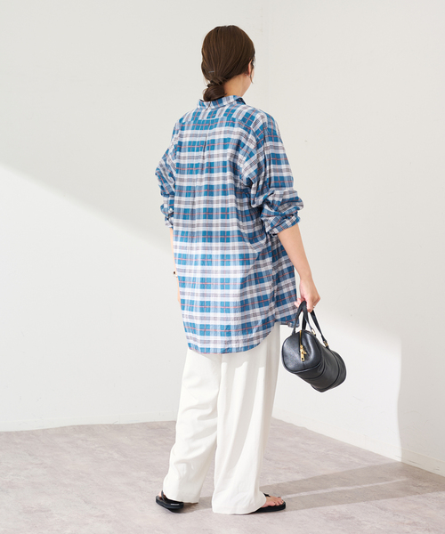 ブラウス シャツ INDIVIDUALIZED SHIRTS クラシックフィットビッグシャツ レディースの画像