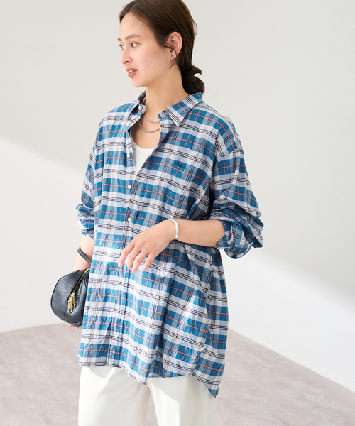 ブラウス シャツ INDIVIDUALIZED SHIRTS クラシックフィットビッグシャツ レディースの画像