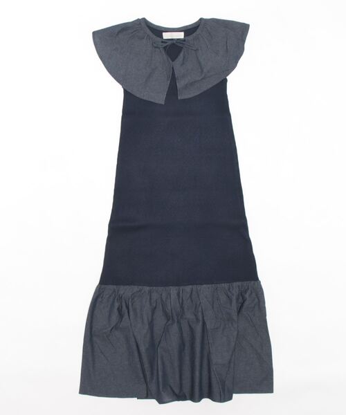 「31 Sons de mode」 ノースリーブワンピース 36 ネイビー レディース_画像9