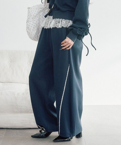 「OLIVE des OLIVE」 パンツ FREE ネイビー レディース_画像3
