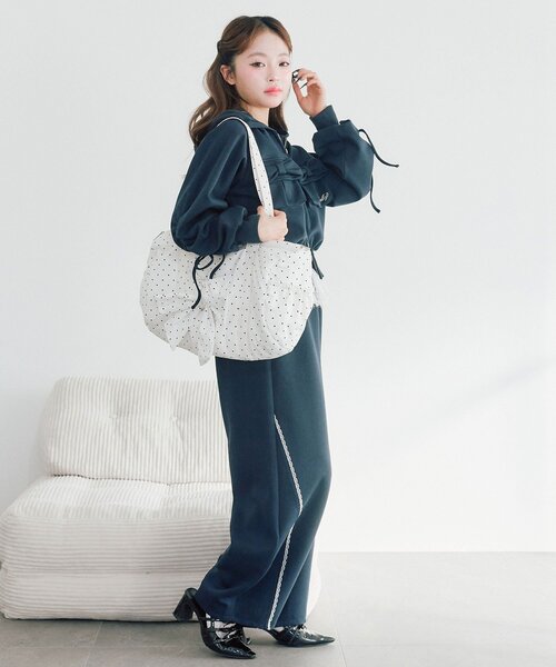 「OLIVE des OLIVE」 パンツ FREE ネイビー レディース_画像4