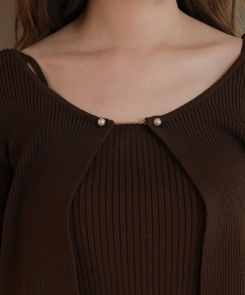 「ASTORIA ODIER」 ニットアンサンブル MEDIUM ピンクベージュ レディース_画像6