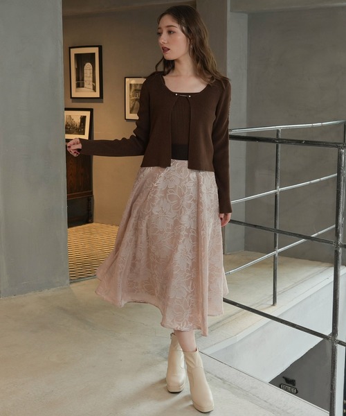 「ASTORIA ODIER」 ニットアンサンブル MEDIUM ピンクベージュ レディース_画像7