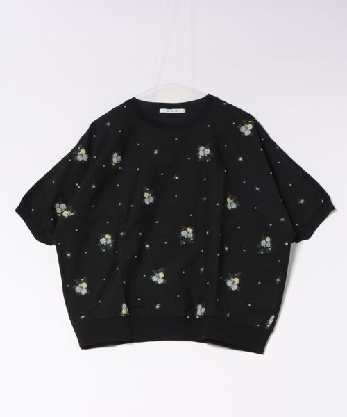 tシャツ ミニバラブーケパピリオカットジャカード＋サイロプレミアム天竺ドルマンTシャツ レディースの画像