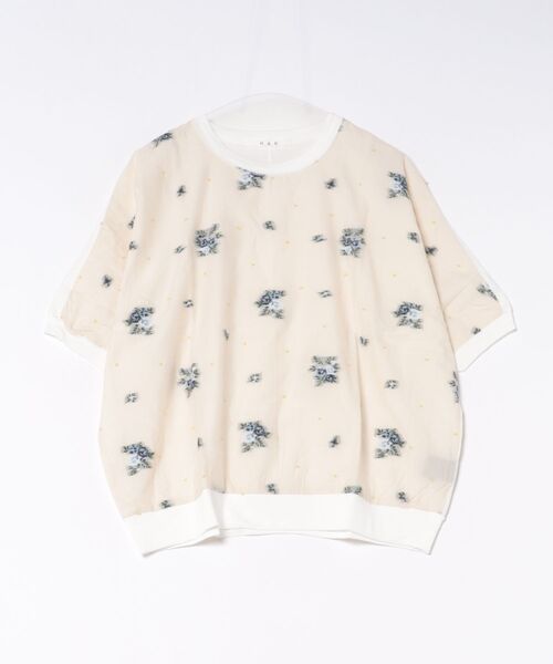 tシャツ ミニバラブーケパピリオカットジャカード＋サイロプレミアム天竺ドルマンTシャツ レディースの画像