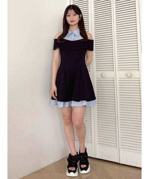 dazzlin（ダズリン） ワンピース シャツレイヤードカットワンピース