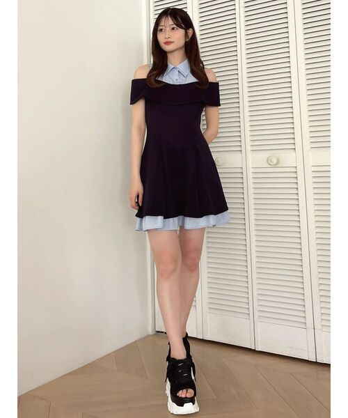 dazzlin（ダズリン） ワンピース シャツレイヤードカットワンピース