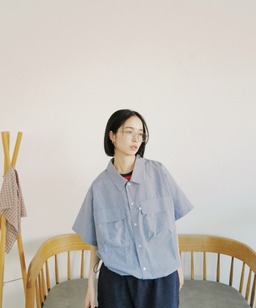 「common gull products.」 半袖シャツ MEDIUM レッド系その他 レディース_画像7