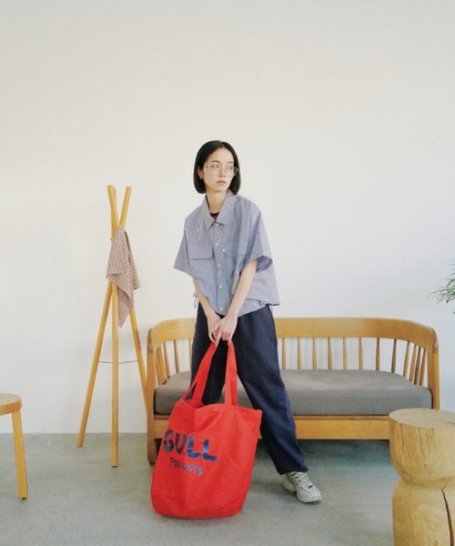 「common gull products.」 半袖シャツ MEDIUM レッド系その他 レディース_画像8