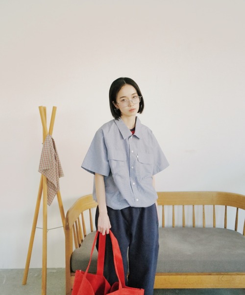 「common gull products.」 半袖シャツ MEDIUM レッド系その他 レディース_画像9