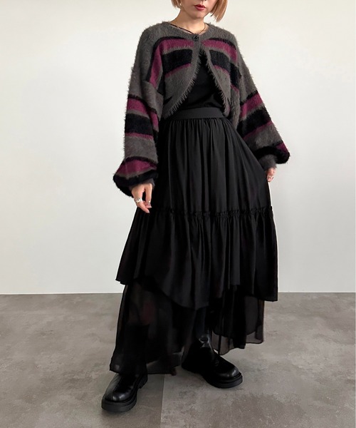 「apres jour mignon」 ロングスカート X-LARGE ブラック レディース_画像7