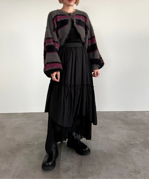 「apres jour mignon」 ロングスカート X-LARGE ブラック レディース_画像9
