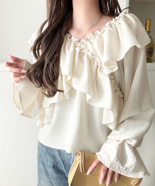 「mily bilet」 長袖ブラウス MEDIUM チャコール レディース_画像2