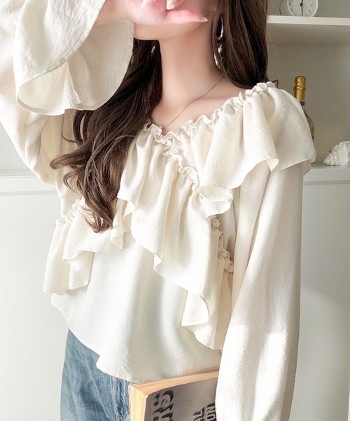 「mily bilet」 長袖ブラウス MEDIUM チャコール レディース_画像4
