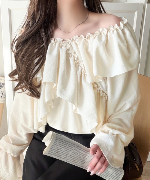 「mily bilet」 長袖ブラウス MEDIUM チャコール レディース_画像5