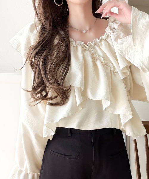 「mily bilet」 長袖ブラウス MEDIUM チャコール レディース_画像6