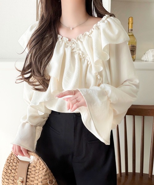 「mily bilet」 長袖ブラウス MEDIUM チャコール レディース_画像7
