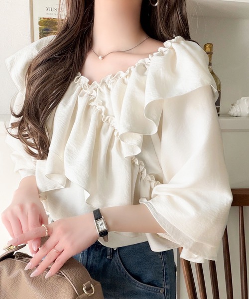 「mily bilet」 長袖ブラウス MEDIUM チャコール レディース_画像8