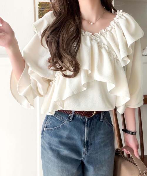 「mily bilet」 長袖ブラウス MEDIUM チャコール レディース_画像9