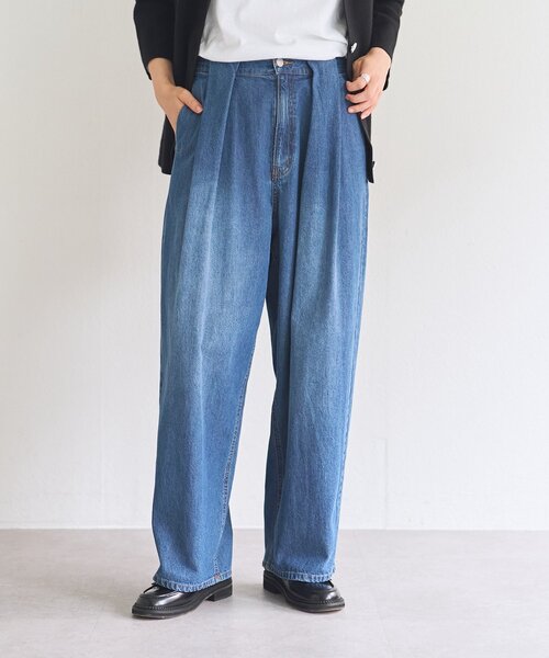 BEARDSLEY ビアズリー　デニムサルエルパンツ BEARDSLEY（ビアズリー） ジーンズ デニム デニムパンツ タックバレル