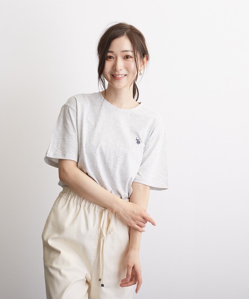 国内発送 clapyourhand. ワンポイント Uネック半袖Tシャツ U.S. POLO ASSN. tシャツ USポロアッスン ワンポイント刺繍 半袖