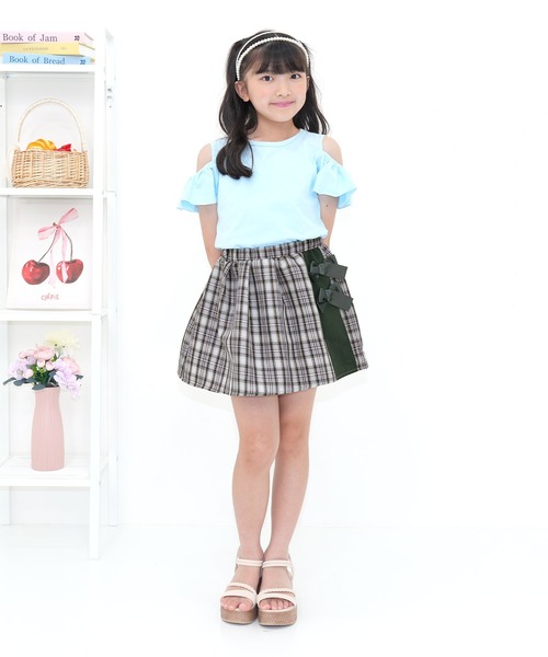 Bee des スカート チェック柄リボンスカート キッズ 子供服