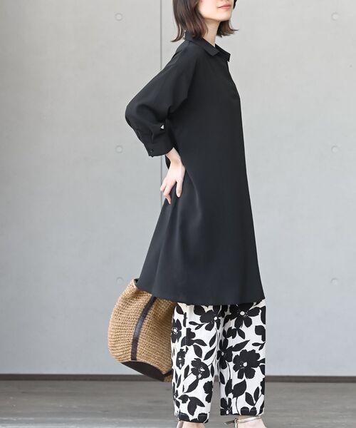 r・p・s ブラウス シャツ 7分袖スキッパーシャツワンピース