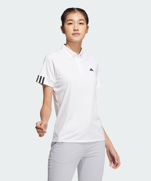 adidas ポロシャツ ポロ エンボスプリント 半袖ボタンダウン