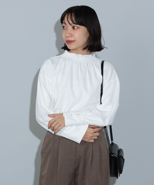 BEAMS HEART（ビームス ハート） ブラウス シャツ 2WAY シャーリング