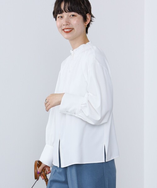 BEAMS HEART（ビームス ハート） ブラウス シャツ 2WAY シャーリング